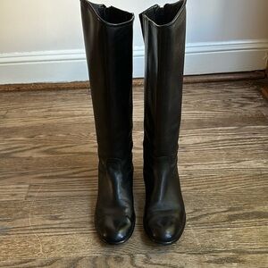 Ciao Bella Tall Black Leather Riding Boot Size 6 EUC